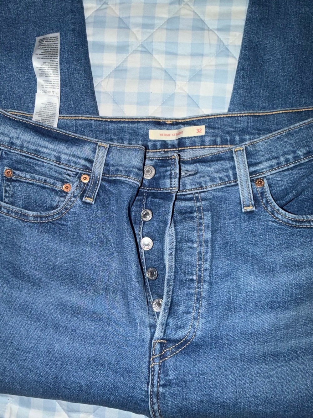 Levi's Straight Leg Blue Jeans with Button Fly